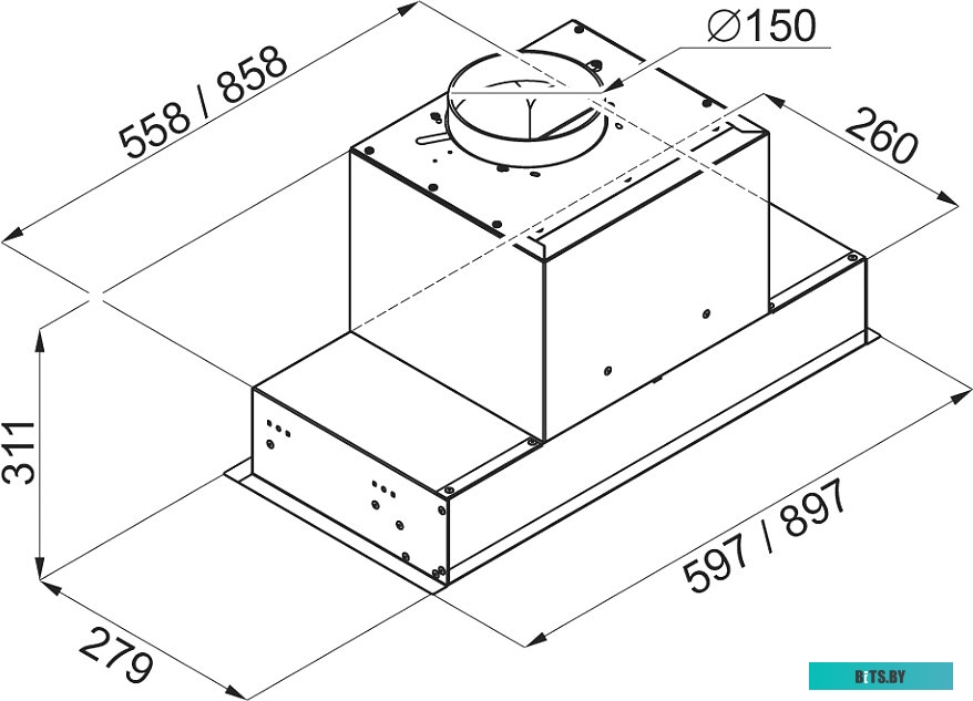 УТ000010030 Встраиваемая вытяжка MAUNFELD Fantasy Light 60, управление сенсорное, белый [ут000010030]