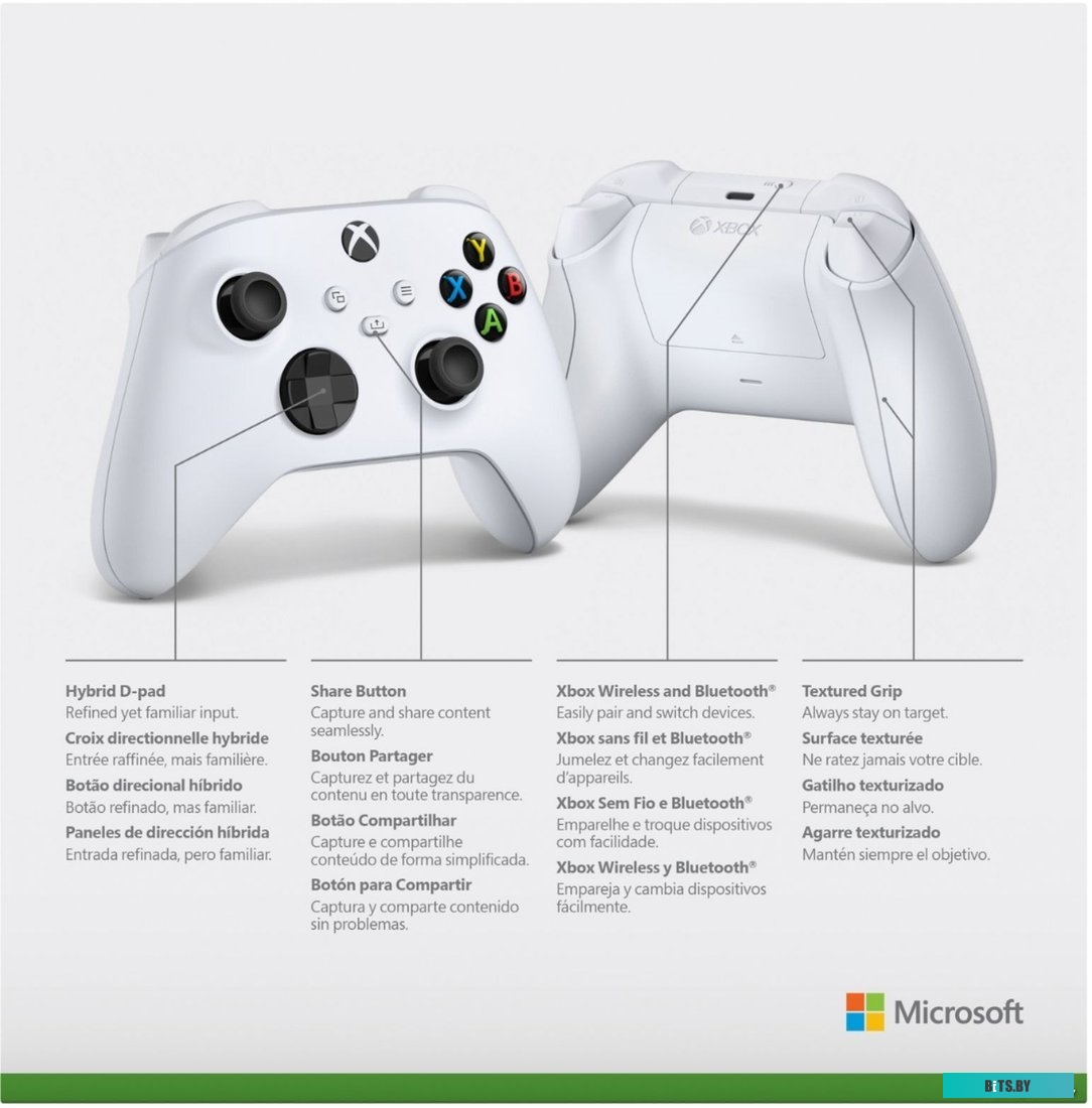 Беспроводной Контроллер Microsoft Xbox Series Wireless Controller Robot White (EU version, model 1914, QAS-00009)