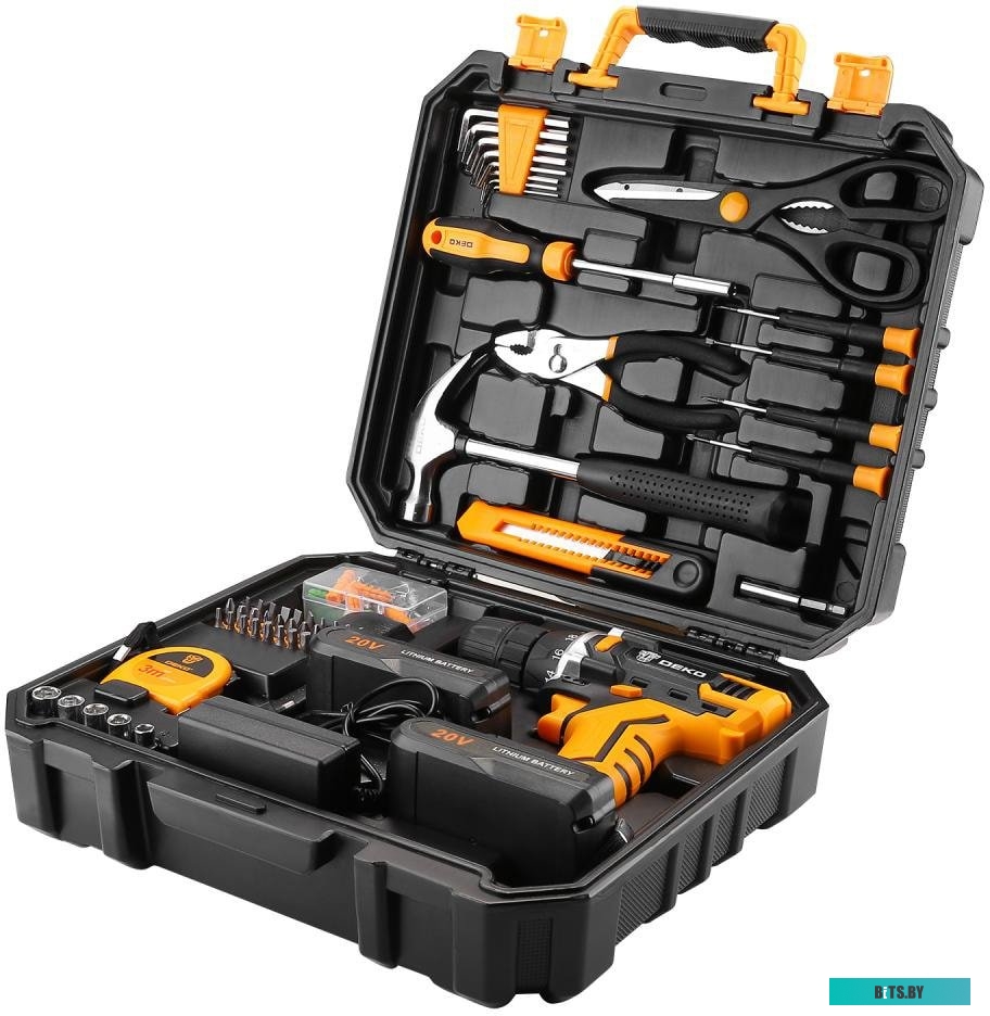 Дрель-шуруповерт Deko DKCD20FU-Li SET 104 063-4178 (с 2-мя АКБ, кейс)