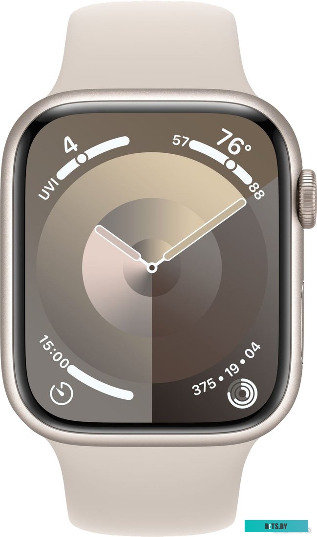 Умные часы Apple Watch Series 9 45 мм (алюминиевый корпус, звездный свет/звездный свет, спортивный силиконовый ремешок M/L) 