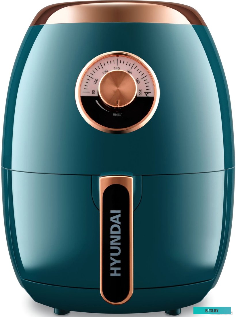 HYF-3553 Аэрогриль Hyundai HYF-3553,  темно-зеленый и золотистый