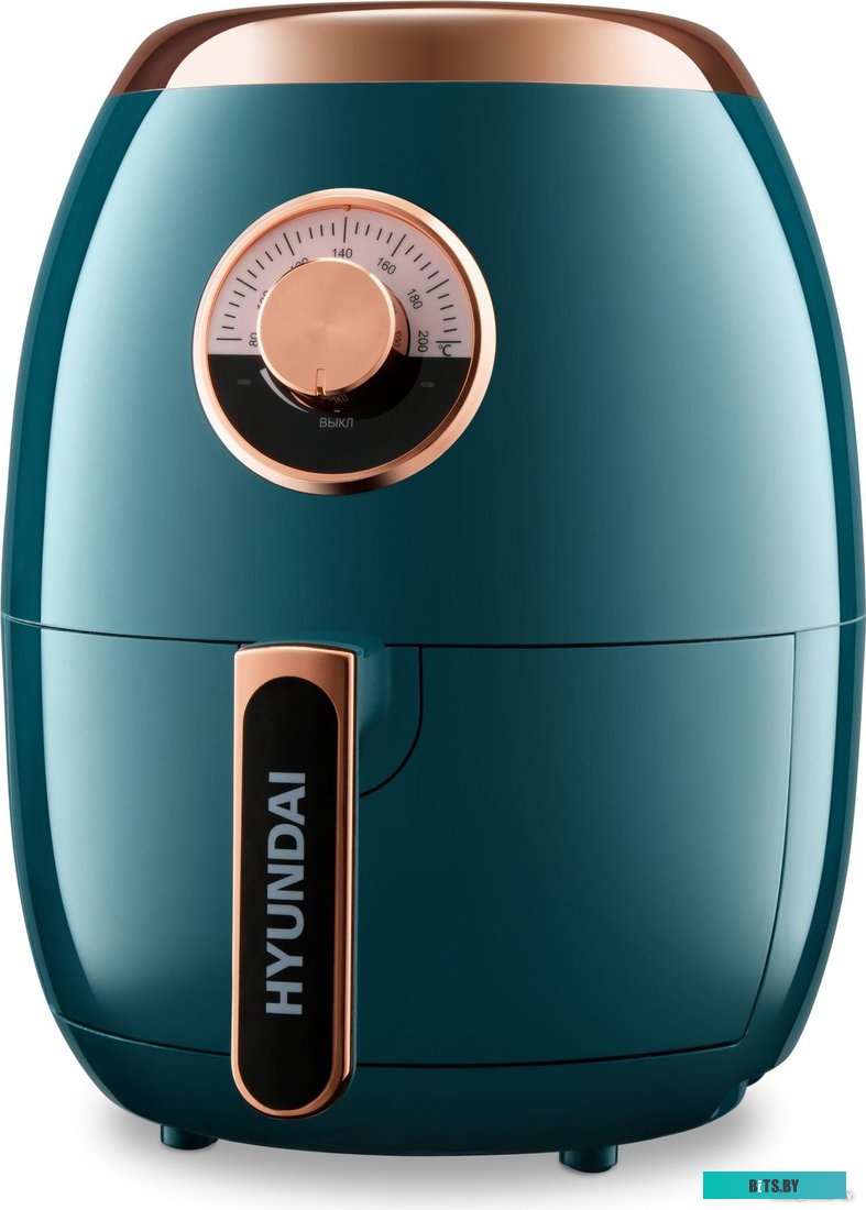 HYF-3553 Аэрогриль Hyundai HYF-3553,  темно-зеленый и золотистый