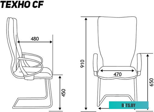 Техно CF HB-100 (экокожа, хром/черный)