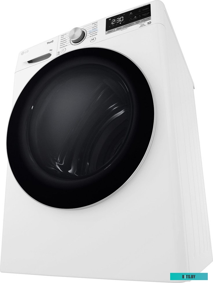 DC90V5V0W Сушильная машина LG Electronics c тепловым насосом и автоочисткой конденсатора, 9кг, A++, 850х600х690 мм, инвертерный компрессор, белый