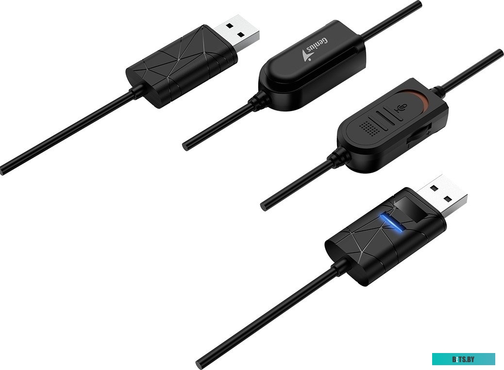 HS-230U Гарнитура проводная (наушники) Genius HS-230U, USB, Черный HS-230U