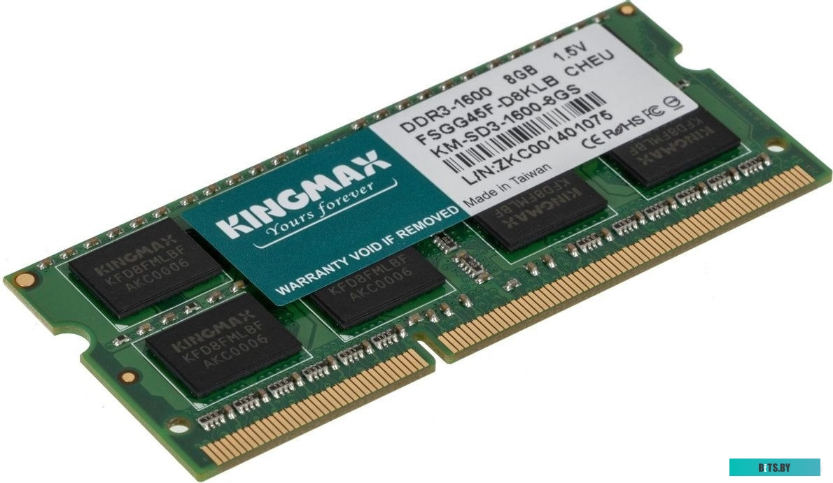 KM-SD3-1600-8GS Оперативная память Kingmax KM-SD3-1600-8GS DDR3 -  1x 8ГБ 1600МГц, для ноутбуков (SO-DIMM),  Ret