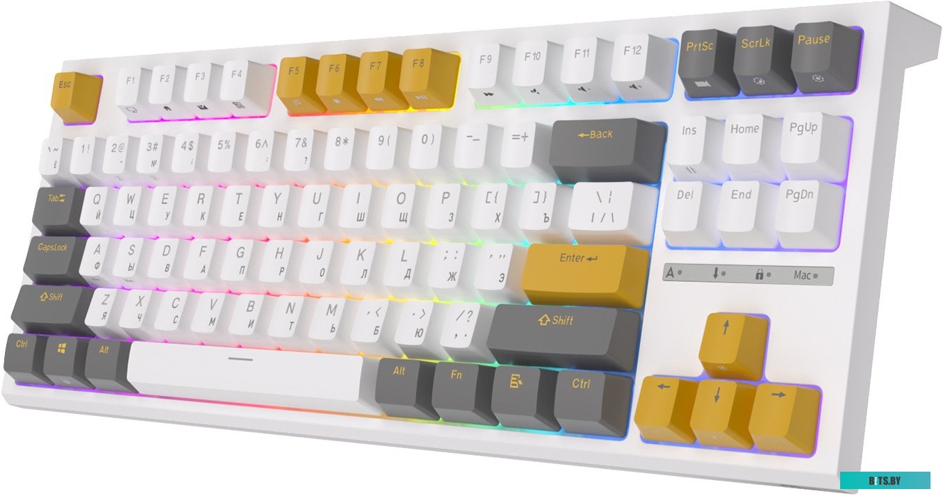 Проводная клавиатура Royal Kludge RK-R87 RGB (белый/желтый, RK Brown)