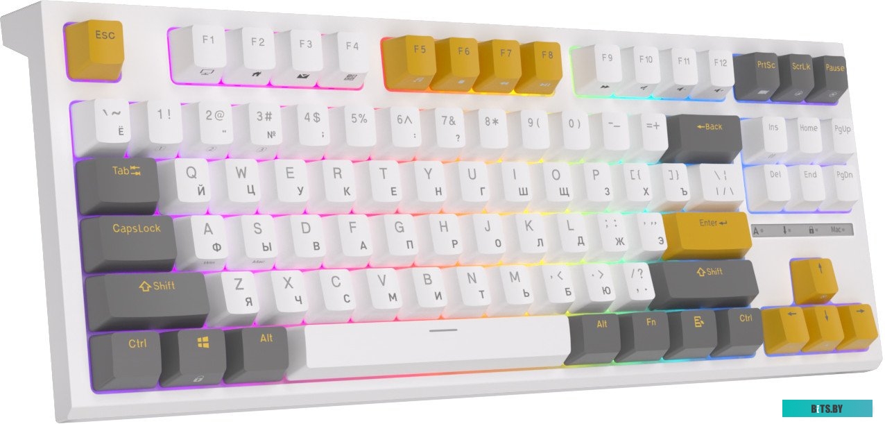 Проводная клавиатура Royal Kludge RK-R87 RGB (белый/желтый, RK Brown)