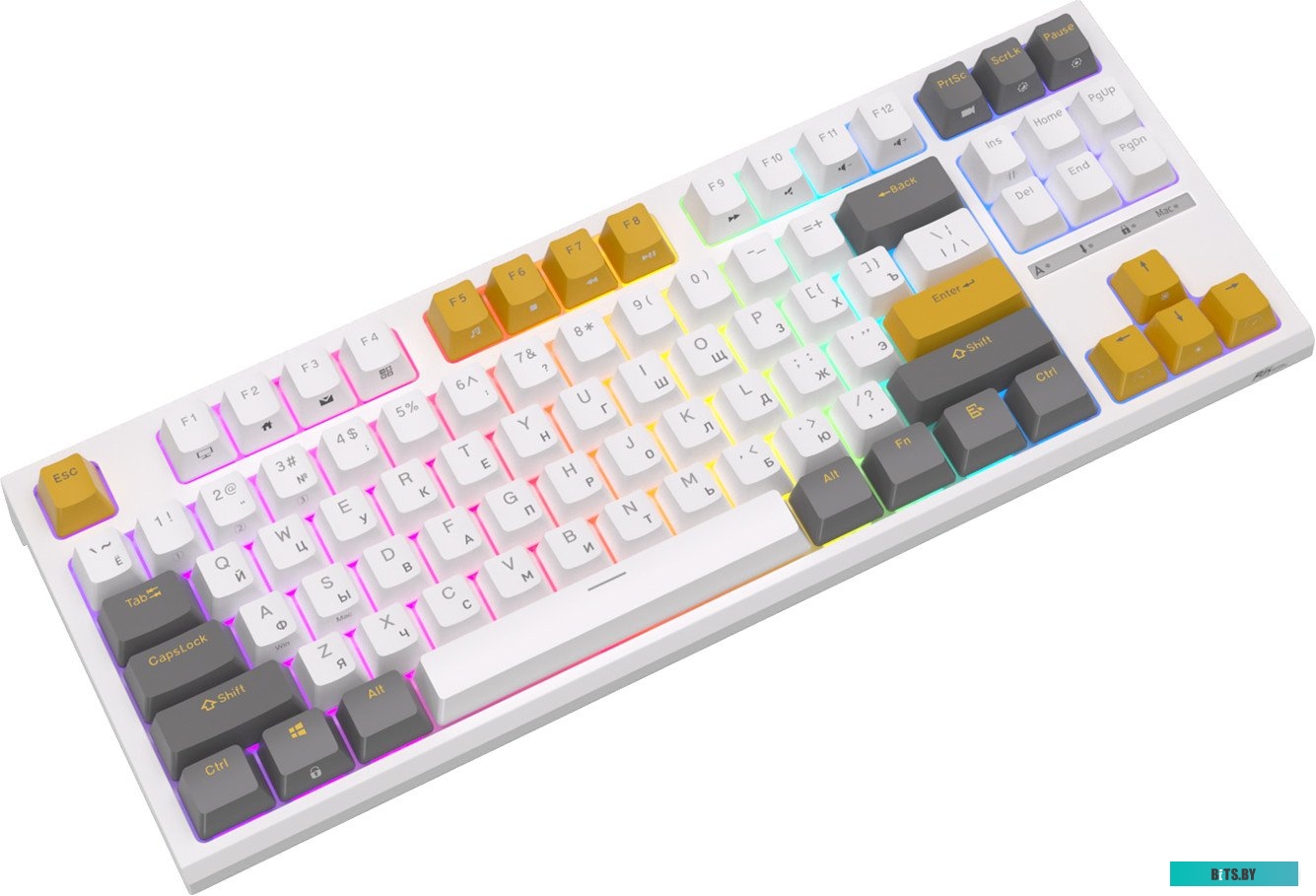 Проводная клавиатура Royal Kludge RK-R87 RGB (белый/желтый, RK Brown)