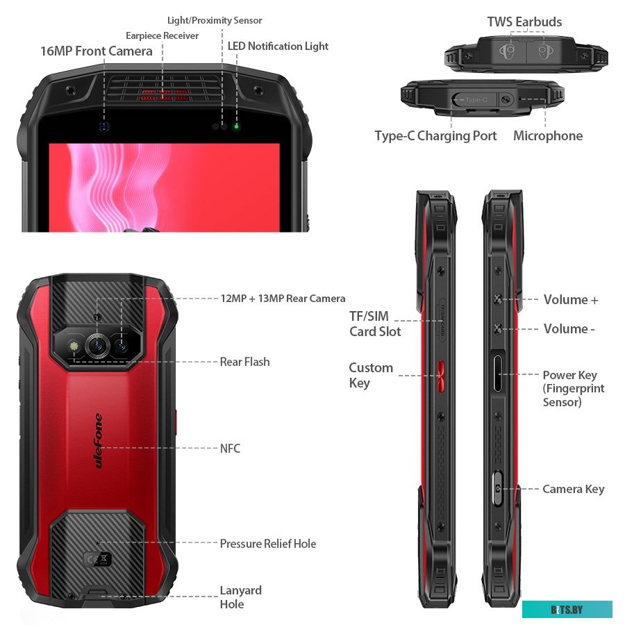 Смартфон Ulefone Armor 15 (красный)