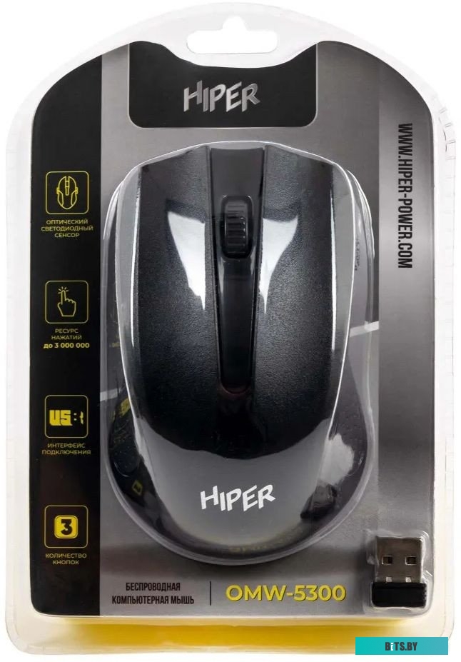 Мышь Hiper OMW-5300 BLACK WIRELESS 