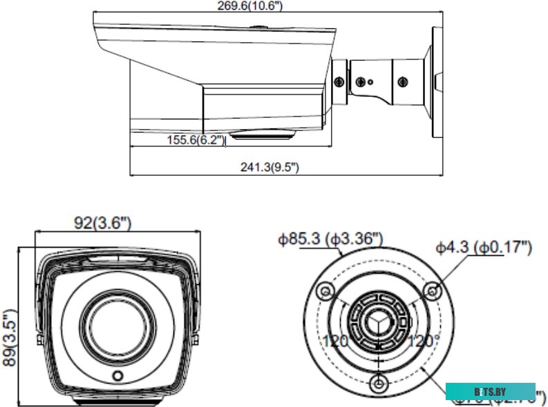 Видеокамера Hikvision DS-2CE16D8T-IT3ZF