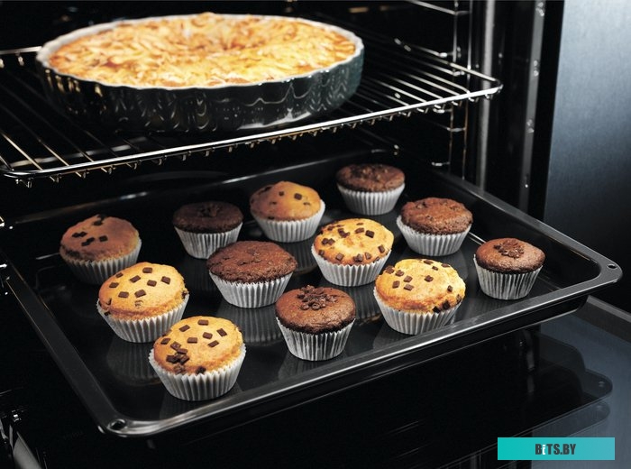 EOF5C50BX Встраиваемая электрическая духовка ELECTROLUX/ Духовой шкаф SurroundCook, основной цвет - черный+нержавеющая сталь, утапливаемые переключате