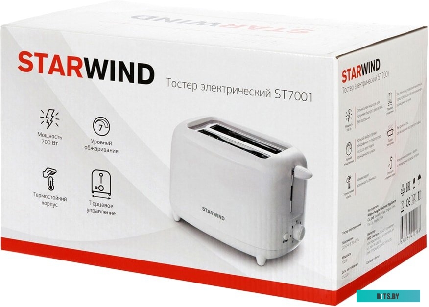 ST7001 Тостер STARWIND ST7001,  белый