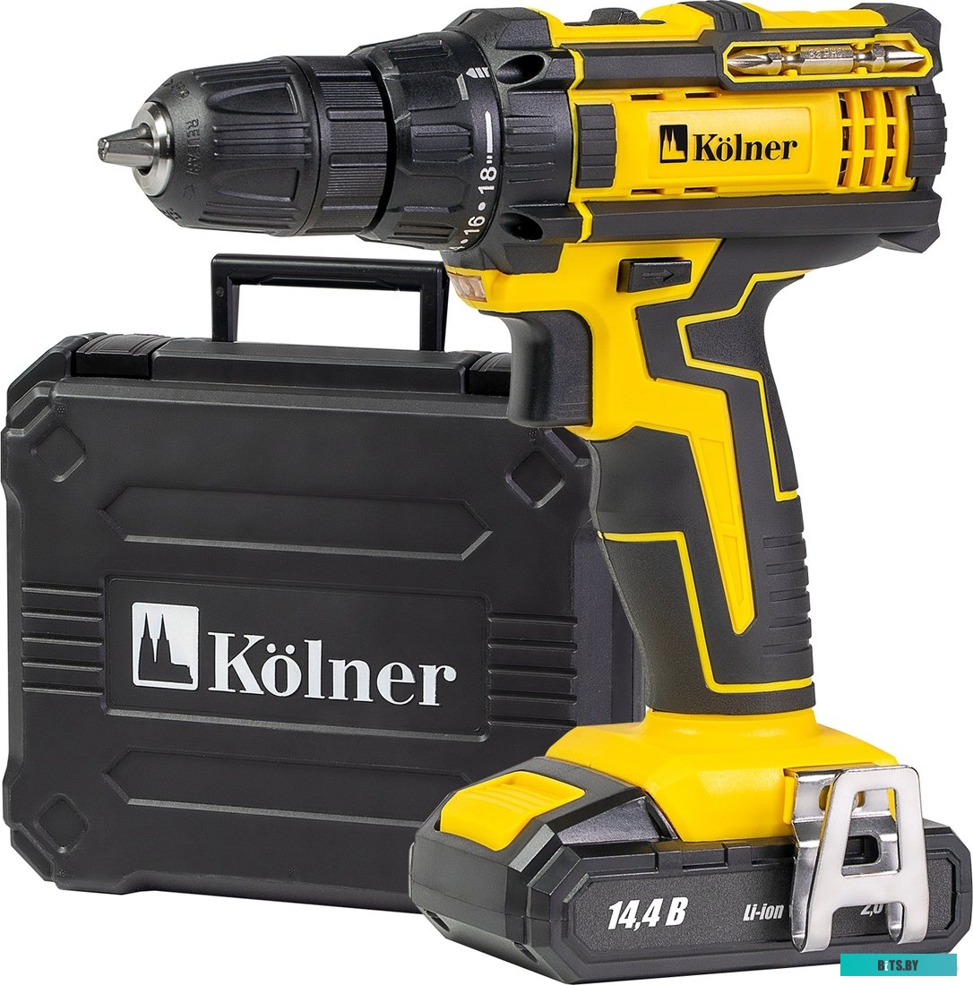 КН14,4-2-2Л Дрель-шуруповерт KOLNER KCD 14,4/2-2L, 2Ач,  с двумя аккумуляторами [кн14,4-2-2л]
