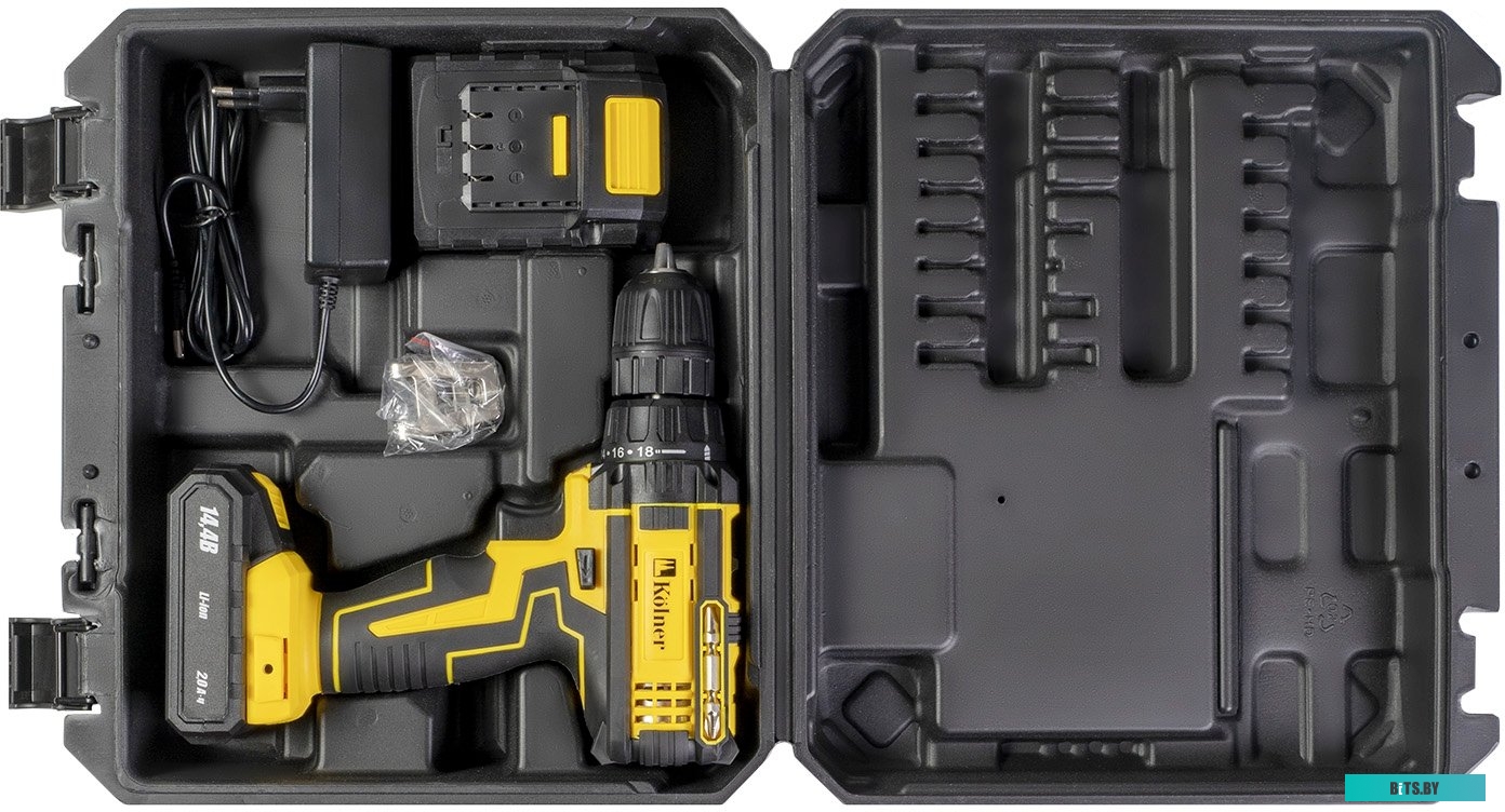 КН14,4-2-2Л Дрель-шуруповерт KOLNER KCD 14,4/2-2L, 2Ач,  с двумя аккумуляторами [кн14,4-2-2л]