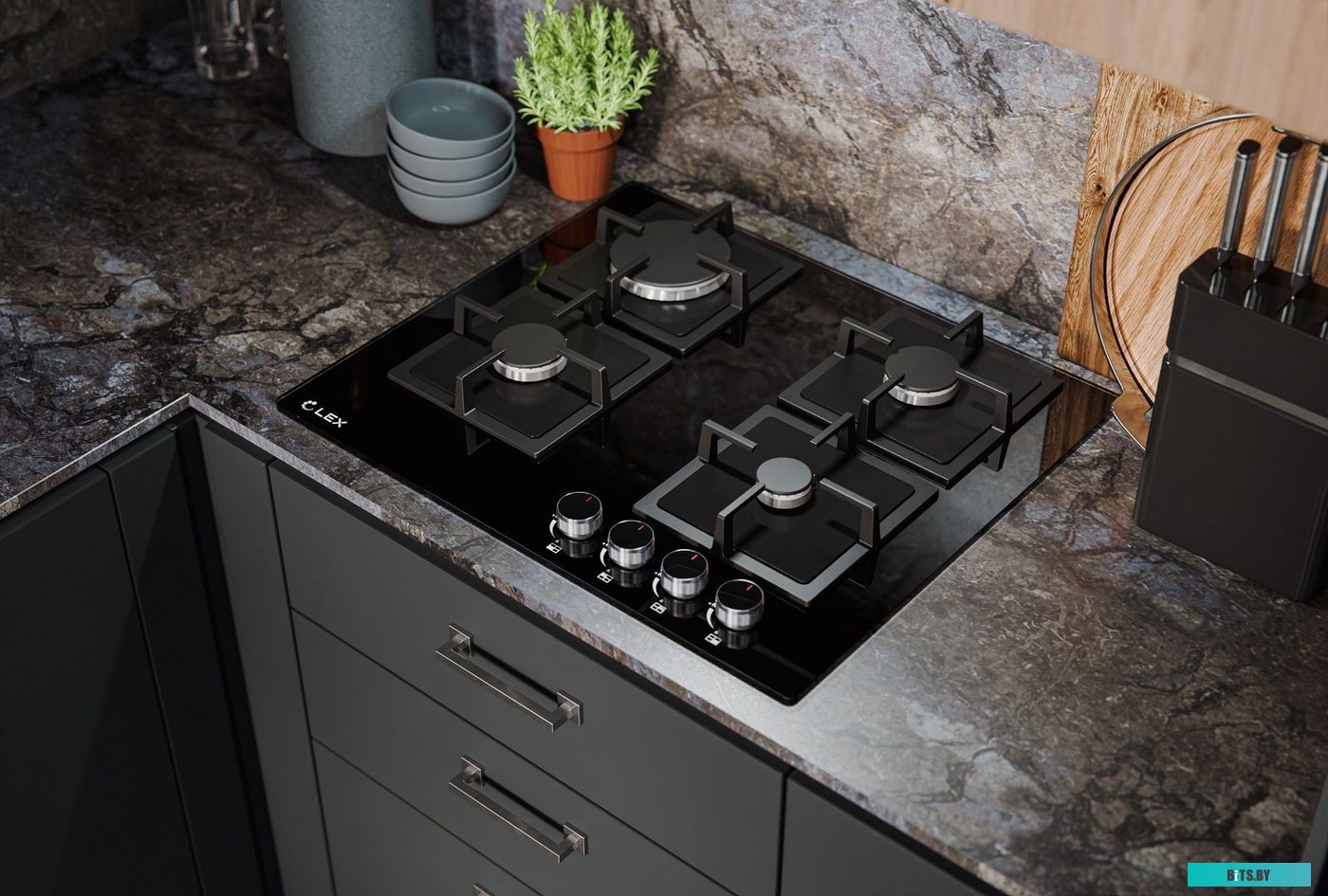 CHAO000426 Газовая варочная панель LEX GVG 644A BBL,  независимая,  черный