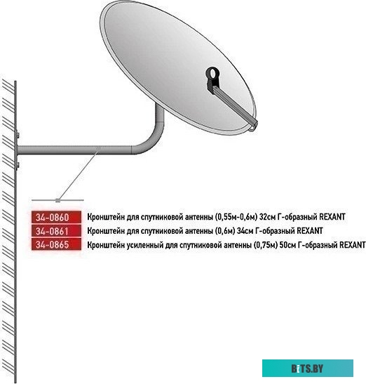 Кронштейн усиленный для спутниковой антенны Rexant 34-0865