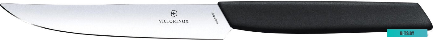 6.9003.12 Нож кухонный Victorinox Swiss Modern, столовый, для стейка, 120мм, заточка прямая, стальной, черный [6.9003.12]