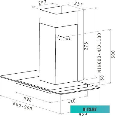 68516391A Вытяжка каминная Elica Flat GLASS IX/A/60,  нержавеющая сталь,  кнопочное управление [68516391a]