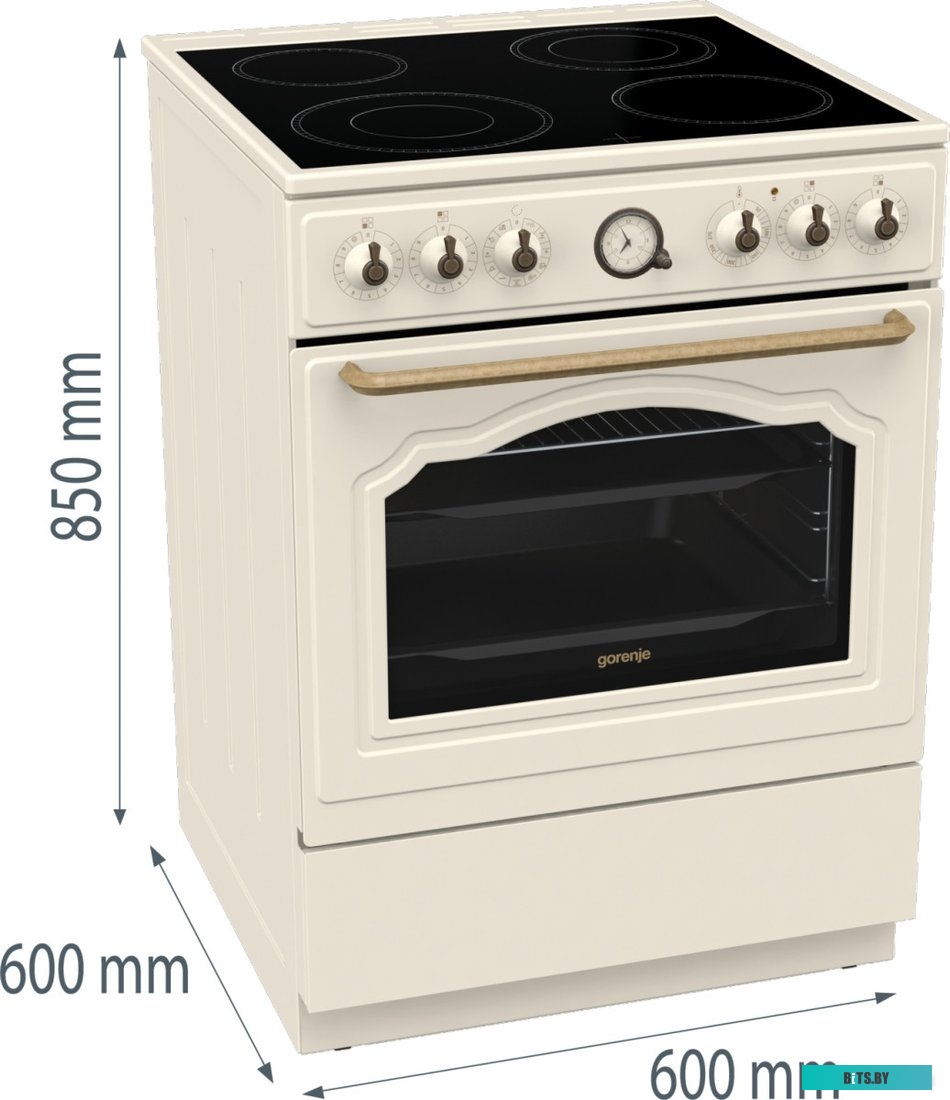 GECS6B70CLI Электрическая плита Gorenje GECS6B70CLI,  стеклокерамика,  без крышки,  бежевый