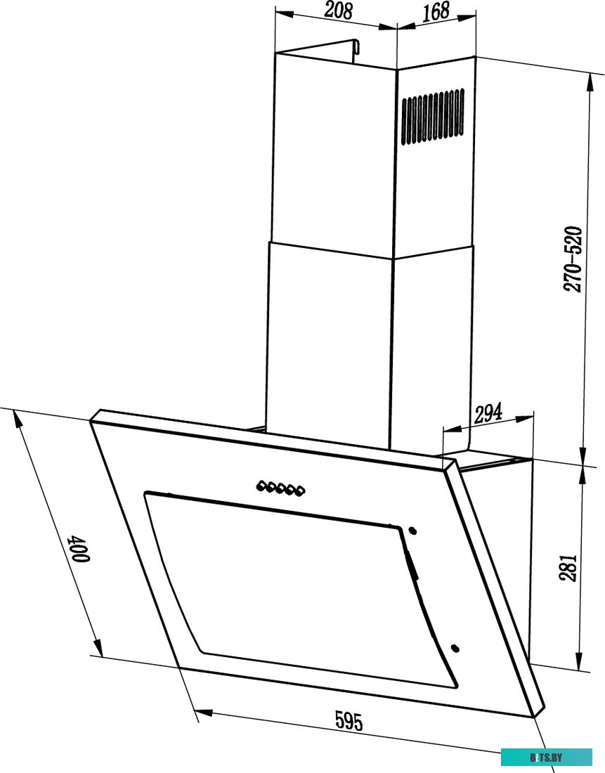 CHTI000339 Вытяжка каминная LEX Mika GS 600 WH,  белый,  сенсорное управление [chti000339]