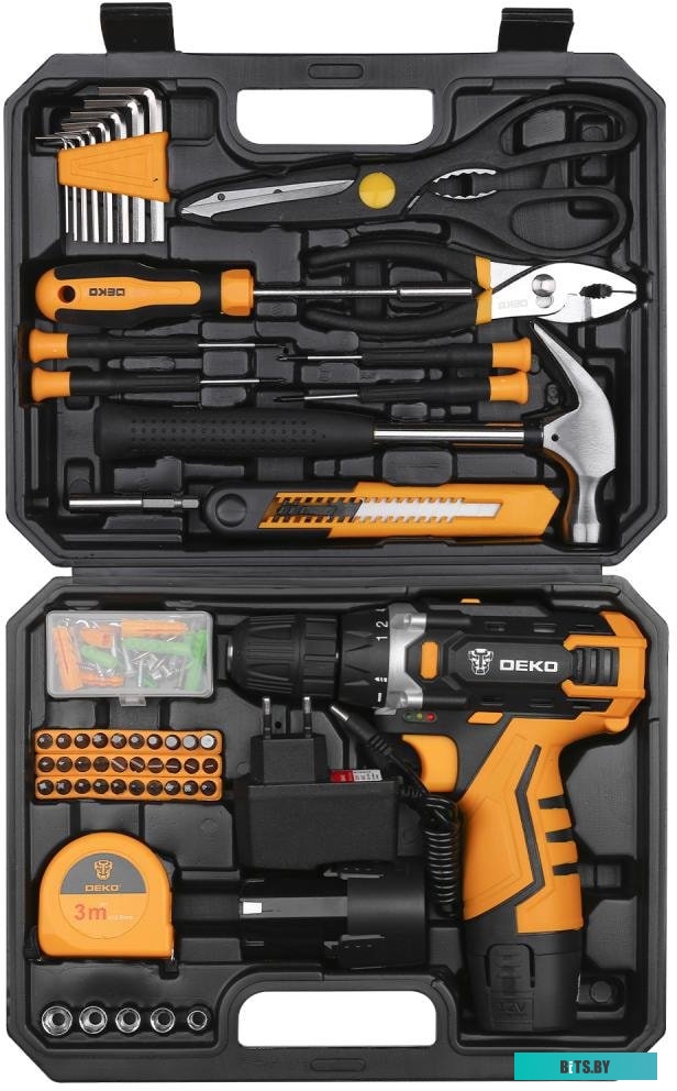 063-4117 Дрель-шуруповерт DEKO DKCD12FU-Li-Ion, 1.5Ач,  с двумя аккумуляторами [063-4117]