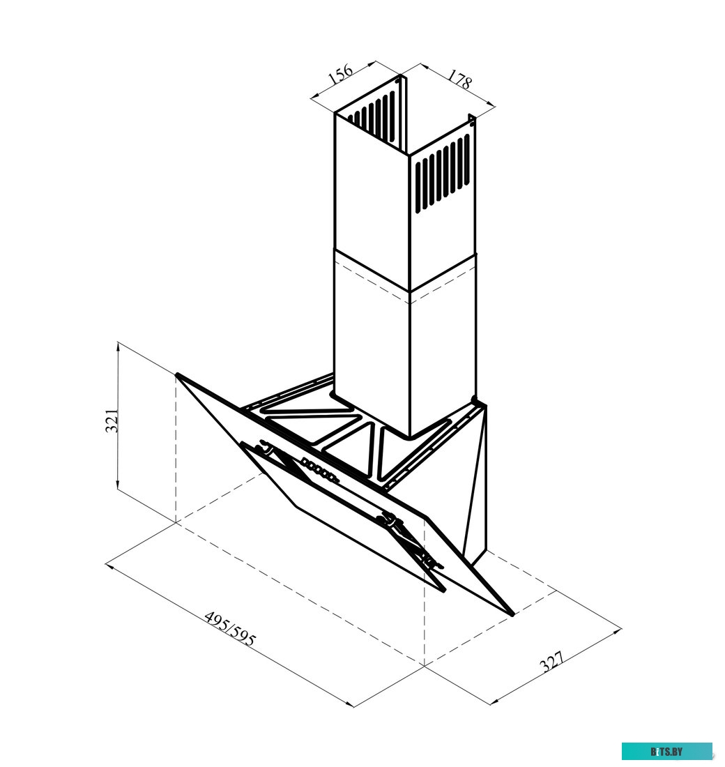 TRFE000021 Вытяжка каминная LEX Mira G 600 WHITE,  белый,  кнопочное управление [trfe000021]