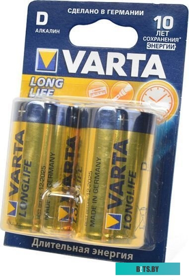 Батарейка Varta Longlife LR20 Alkaline D 04120101412