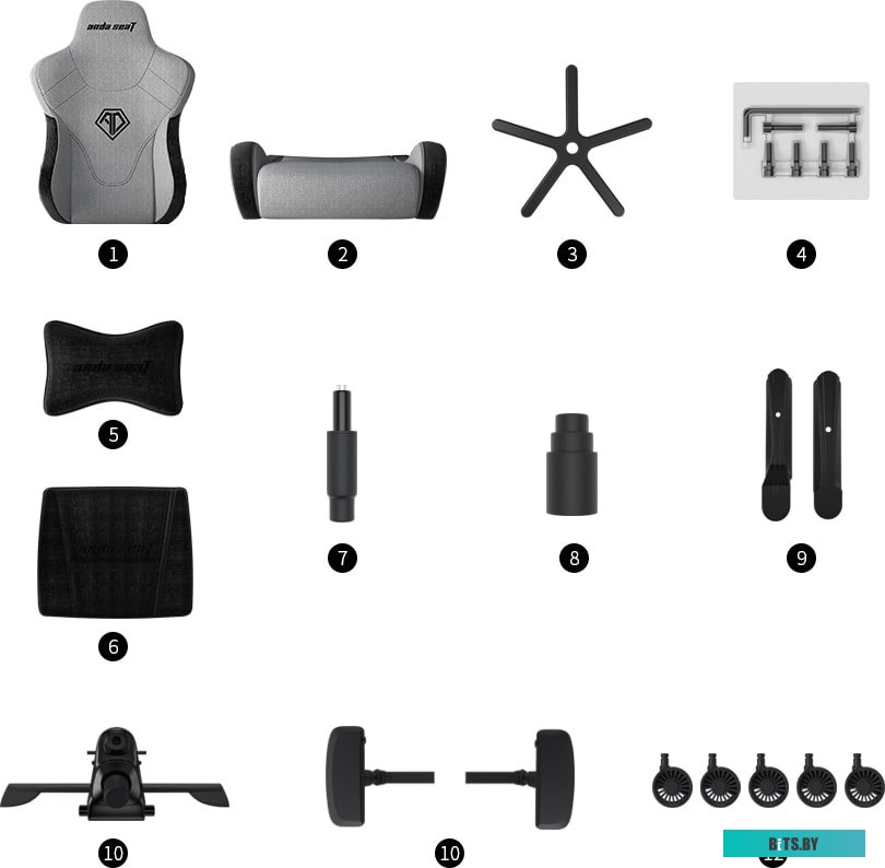 Кресло AndaSeat T-Pro 2 (голубой/черный) <AD12XLLA-01-SB-F>