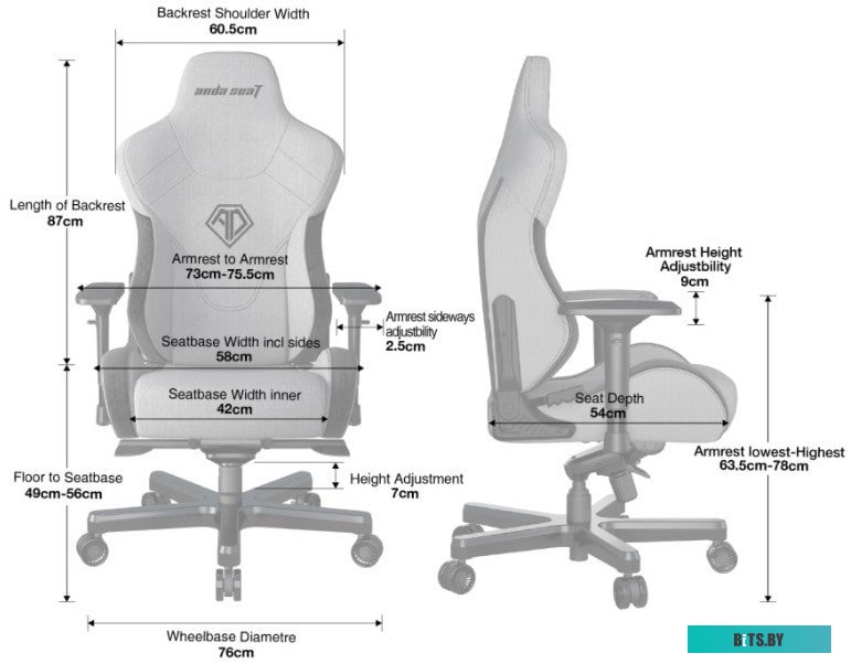 Кресло AndaSeat T-Pro 2 (голубой/черный) <AD12XLLA-01-SB-F>