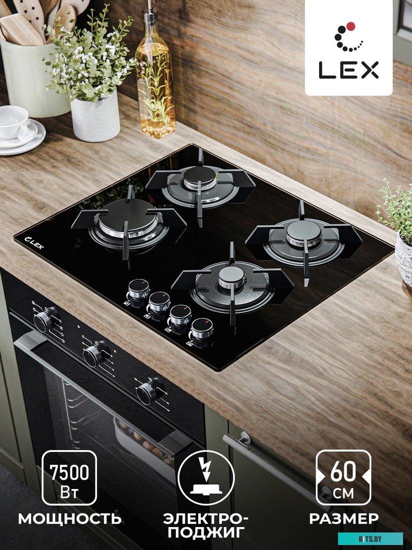 CHAO000425 Газовая варочная панель LEX GVG 643A BBL,  независимая,  черный