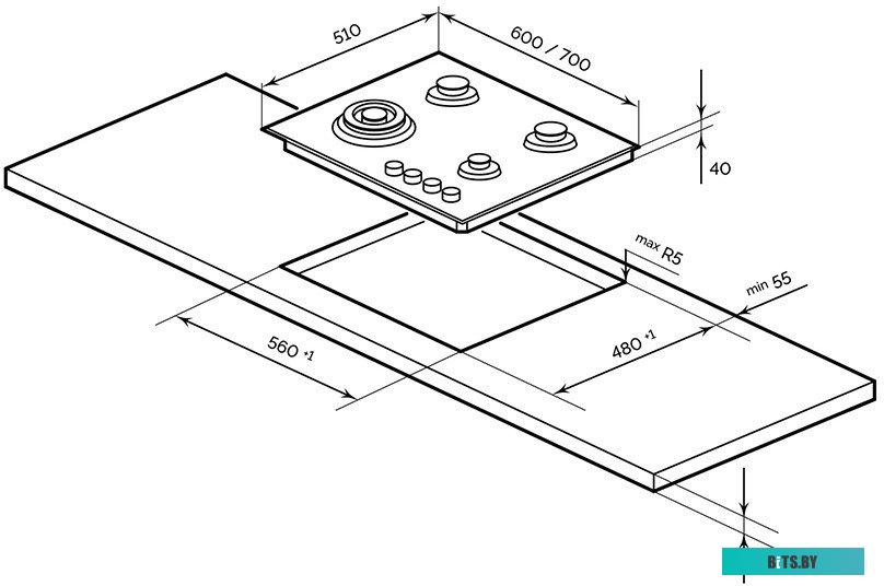 CHAO000425 Газовая варочная панель LEX GVG 643A BBL,  независимая,  черный