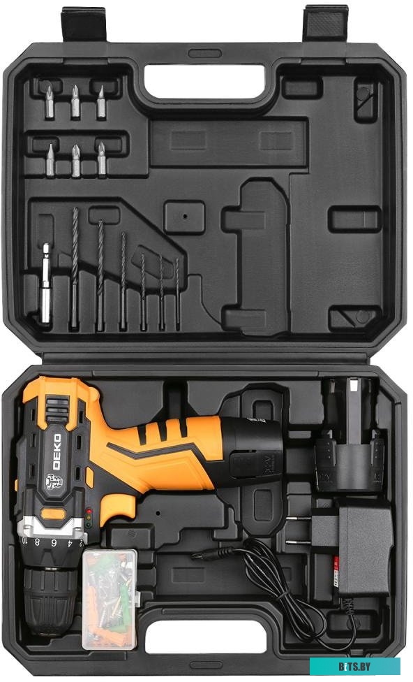 063-4094 Дрель-шуруповерт DEKO DKCD12FU-Li, 2Ач,  с двумя аккумуляторами [063-4094]