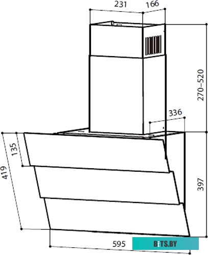 CHTI000371 Вытяжка каминная LEX Rio GS 600,  черный,  сенсорное управление [chti000371]