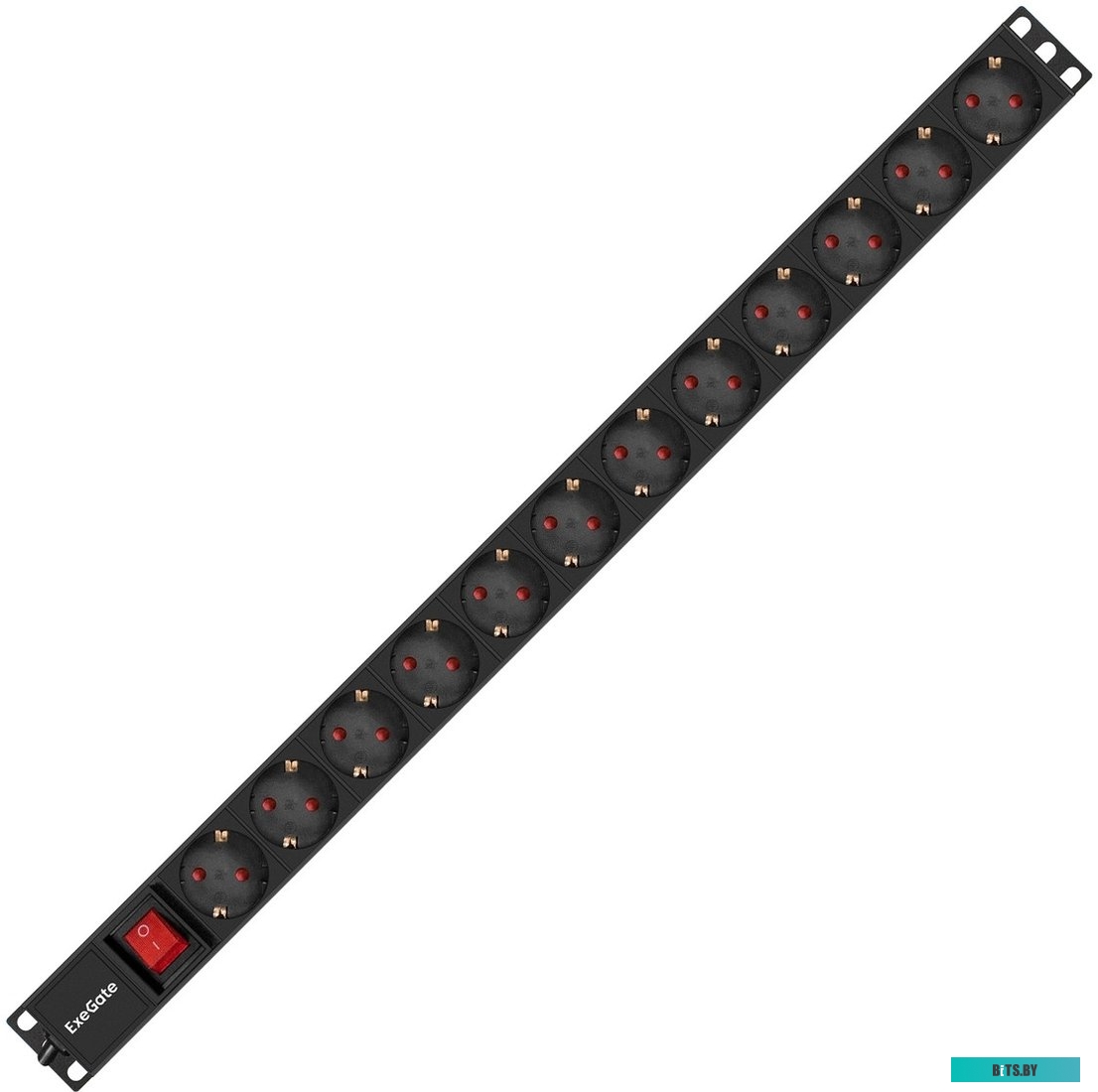 EX296172RUS Блок розеток вертикальный ExeGate ServerPro PDU-V120 Al-12S-EU2.5-SW (19", 1U, Алюминий, 12 Schuko, кабель с евровилкой VDE-250V-16A-3*1.5