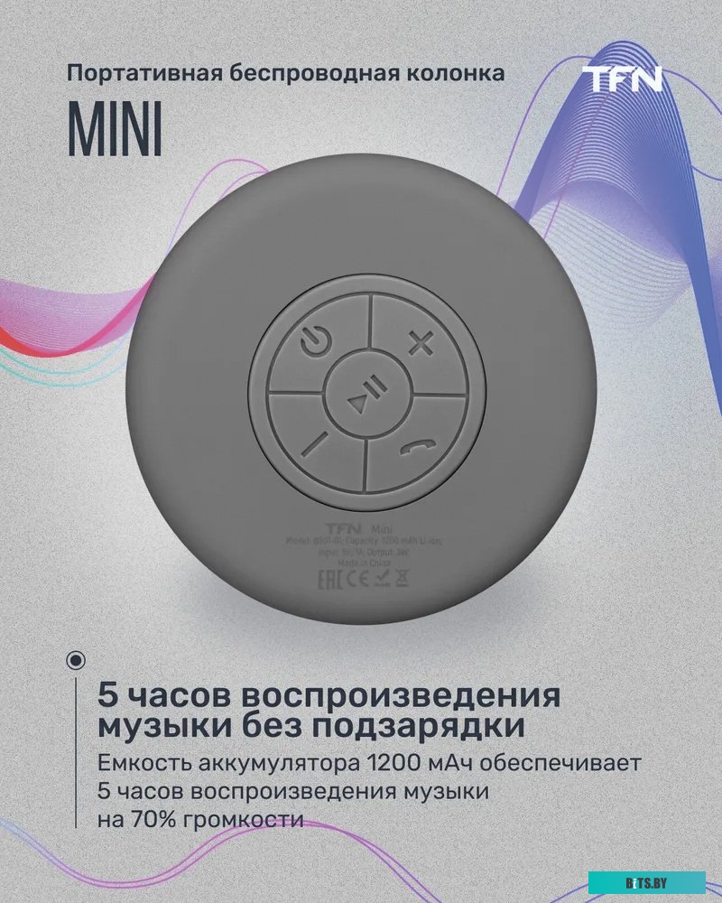 Беспроводная колонка TFN Mini (серый) <TFN-BS01-01GR>