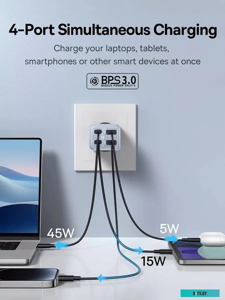 Сетевое зарядное устройство Baseus GaN6 Pro Fast Charger 2C+2U 65W