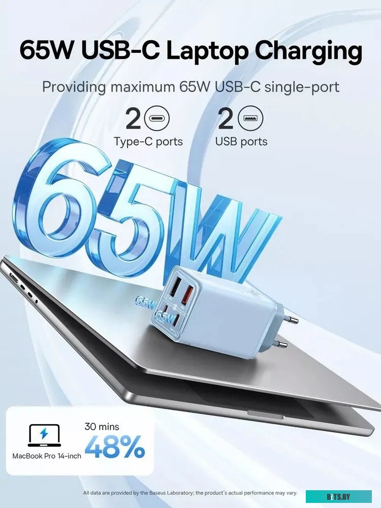 Сетевое зарядное устройство Baseus GaN6 Pro Fast Charger 2C+2U 65W