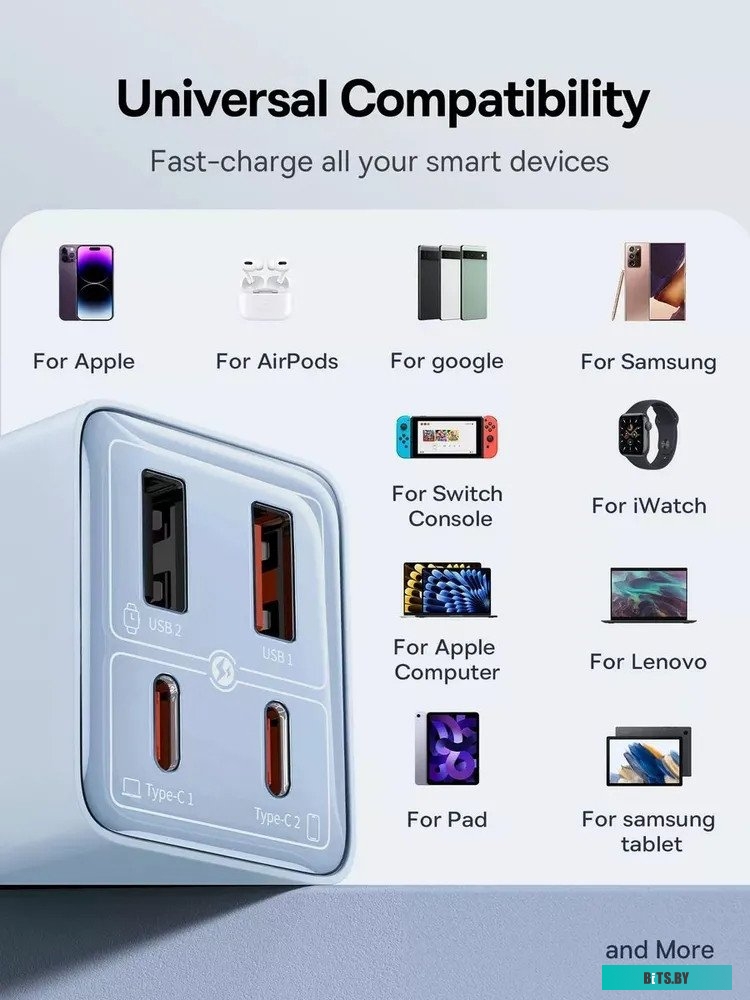 Сетевое зарядное устройство Baseus GaN6 Pro Fast Charger 2C+2U 65W