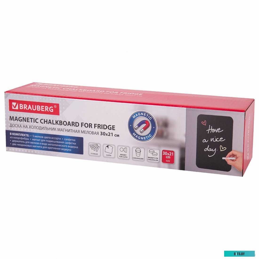 Меловая доска BRAUBERG на холодильник 30х21 см 237843