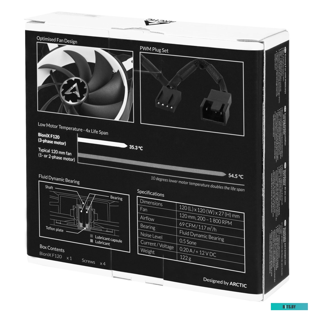 Вентилятор для корпуса Arctic BioniX F120 (белый) <ACFAN00093A>