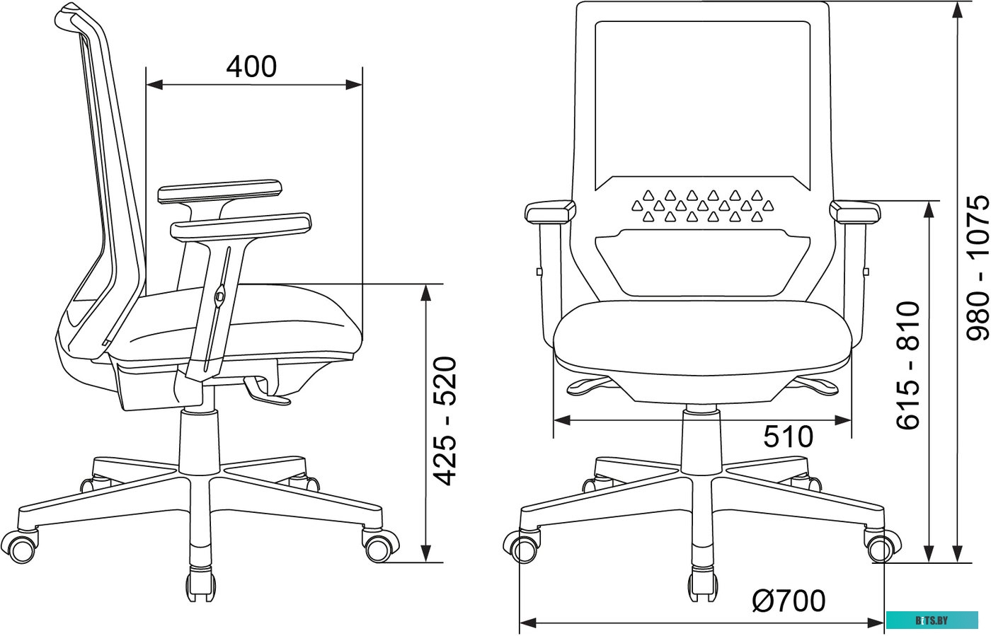Офисное кресло (Стул) Бюрократ MC-611N TW-01 38-418 (черный) <MC-611N/B/418B>