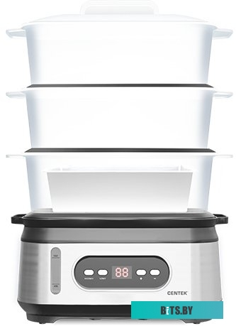 CT-1459 Пароварка CENTEK CT-1459,  серебристый и черный