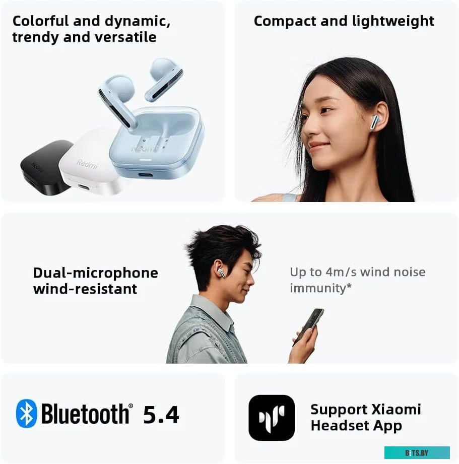 Наушники Xiaomi Redmi Buds 6 Active M2344E1 (голубой, международная версия)