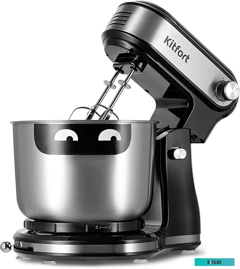 КТ-3480 Миксер планетарный KitFort КТ-3480, серебристый/черный