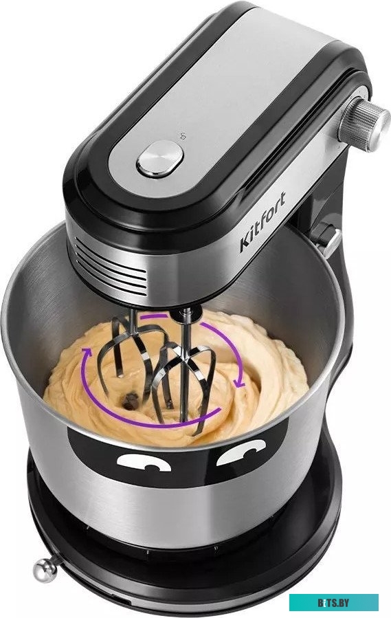 КТ-3480 Миксер планетарный KitFort КТ-3480, серебристый/черный