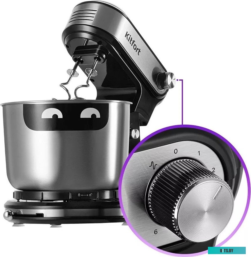 КТ-3480 Миксер планетарный KitFort КТ-3480, серебристый/черный
