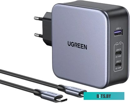 CD289-90549 Сетевое зарядное устройство UGREEN CD289-90549; USB-A+2*USB-C 140W GaN Tech + C to C кабель 2M, Black