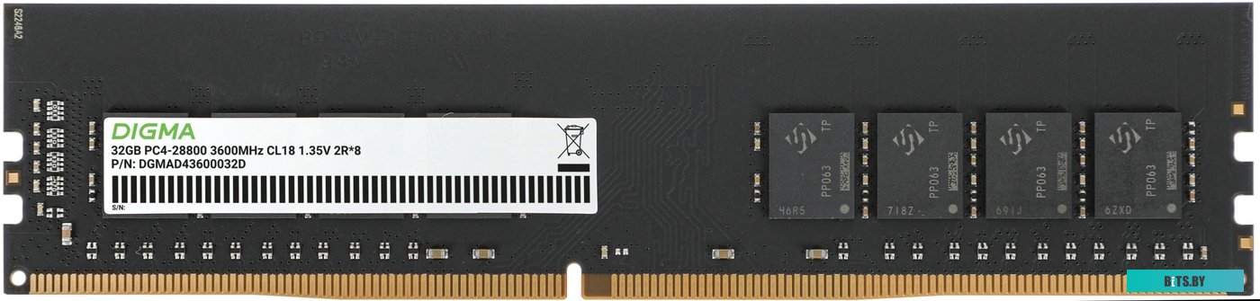 Оперативная память Digma DGMAD43600032D DDR4 - 1x 32ГБ 3600МГц, DIMM, Retail